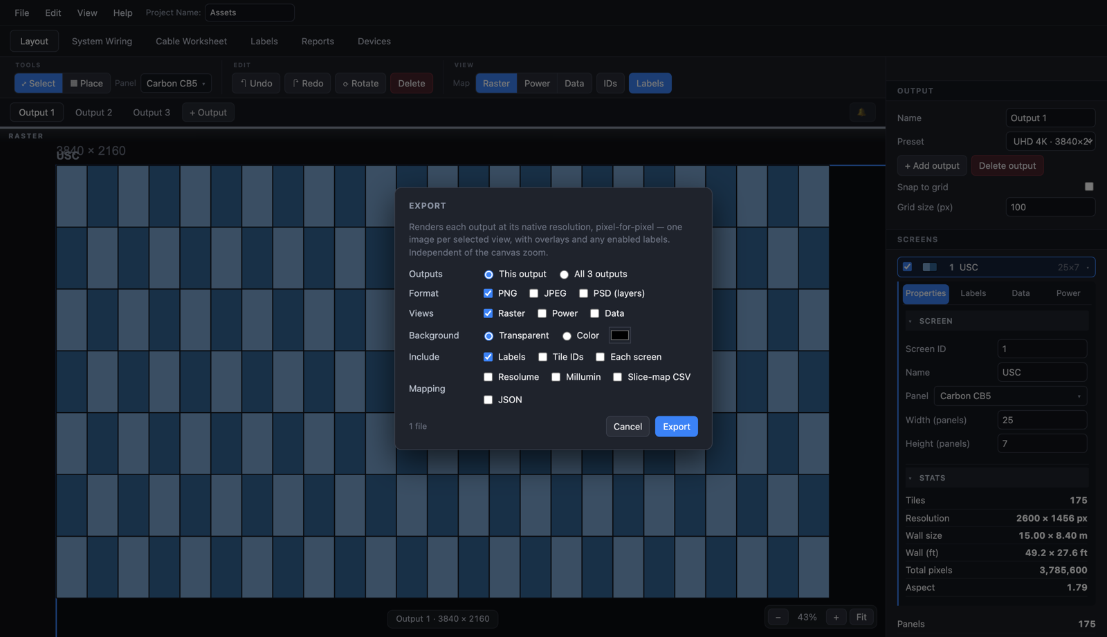 Pixel-map & mapping export